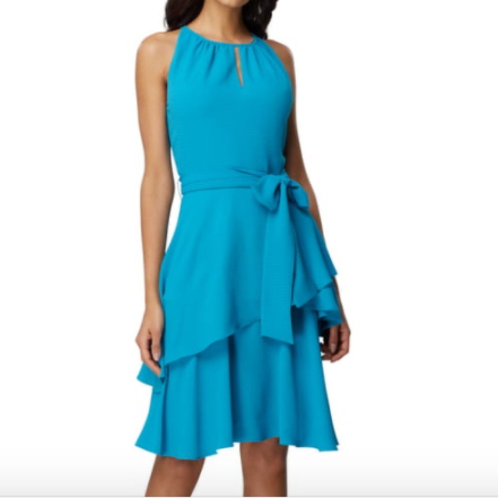 NWT Tahari ASL Lovely Blueberry Tiered Dress